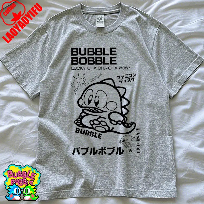 Bubble Bobble Game Graphic T Shirts Gaming Meme Gamer Funny Retro Cult Movie Music Tops Cool Gift Men Woman Cotton Tees T-Shirt
