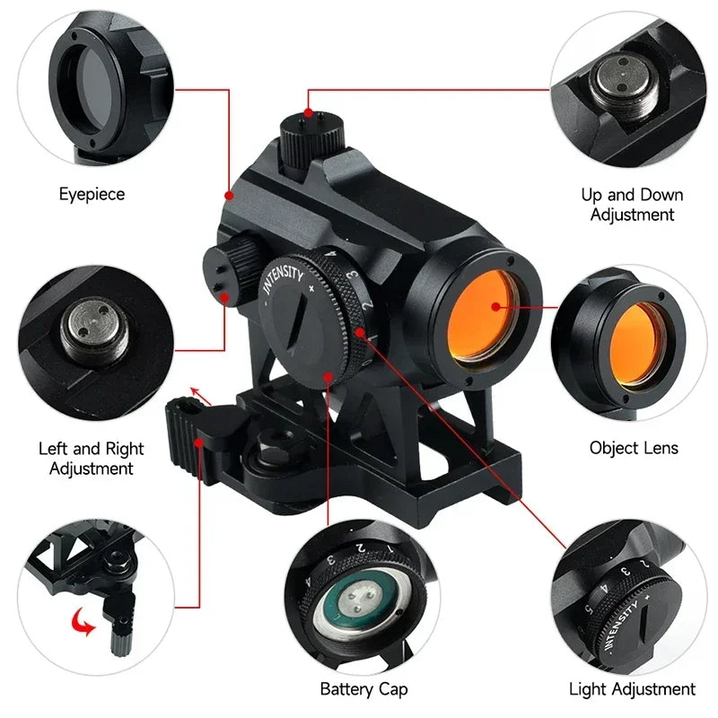 Tactica Compact Red Dot Sight 2 MOA Reflex Airsoft Optics Scope Mini RifleScope with 20mm Mount Hunting Accessories
