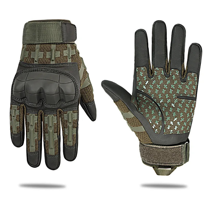 Tactical Pro Sports Gloves Touch Screen PU Leather Outdoor Hunting Hiking Combat Airsoft Full Finger Shooting Safety Glove