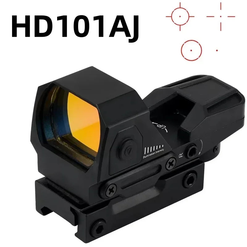 Tactical Holographic 4 Reticle Green Red Dot Portable Outdoor Sight for 11mm / 20mm Rail Mount Hunting Rifle Airsoft Accessory