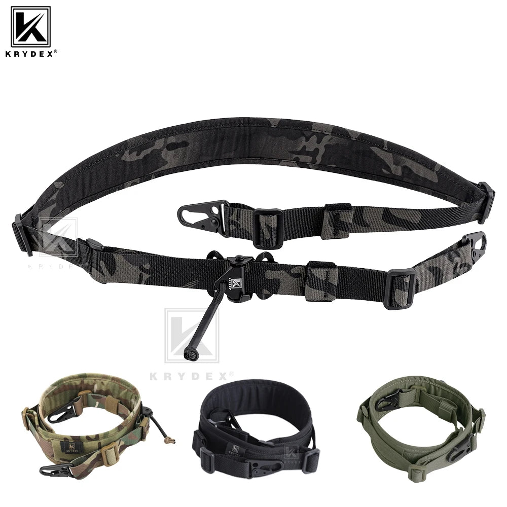 KRYDEX Tactical 2 Point Rifle Sling Hunting Gun Slingster Shoulder Strap Quick Pull Ranger Green Airsoft Hunting Accessories
