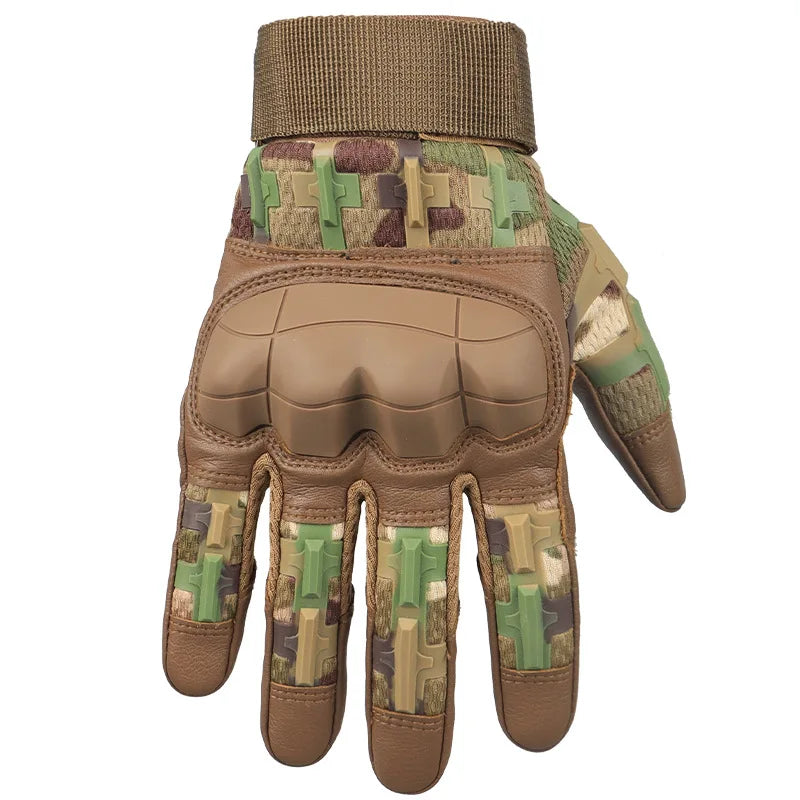 Touch Screen Cycling Gloves PU Leather Airsoft Hunting Shooting Hiking Bicycle Outdoor Sport Riding Bike Protective Men