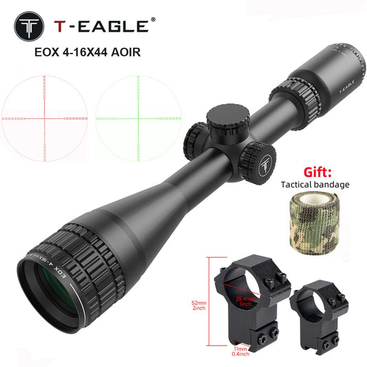 4-16x44 AOIR Tactical Scope Red/Green Crosshair Reticle Optics Rifle Scope Sniper Hunting Shooting Airsoft Accessory
