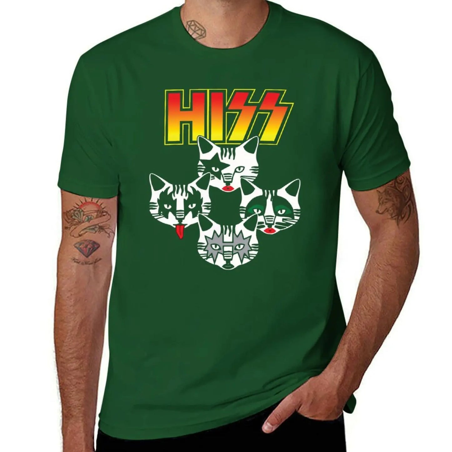 Hiss Cats Band Hiss Funny Cat Kittens Matching Gift Lover Band T-Shirt valentines clothes new edition mens funny t shirts