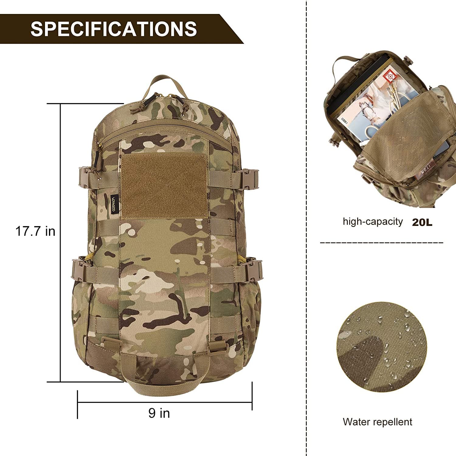 Tactical Military Outdoor Hiking Molle Rucksack Assault Pack-2