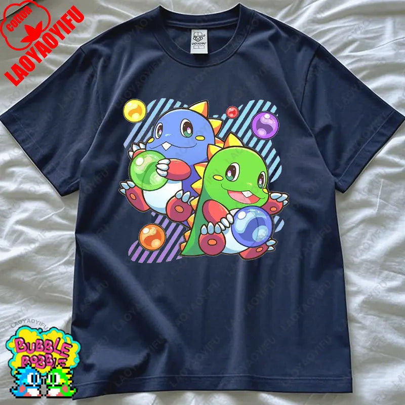 Bubble Bobble Game Graphic T Shirts Gaming Meme Gamer Funny Retro Cult Movie Music Tops Cool Gift Men Woman Cotton Tees T-Shirt