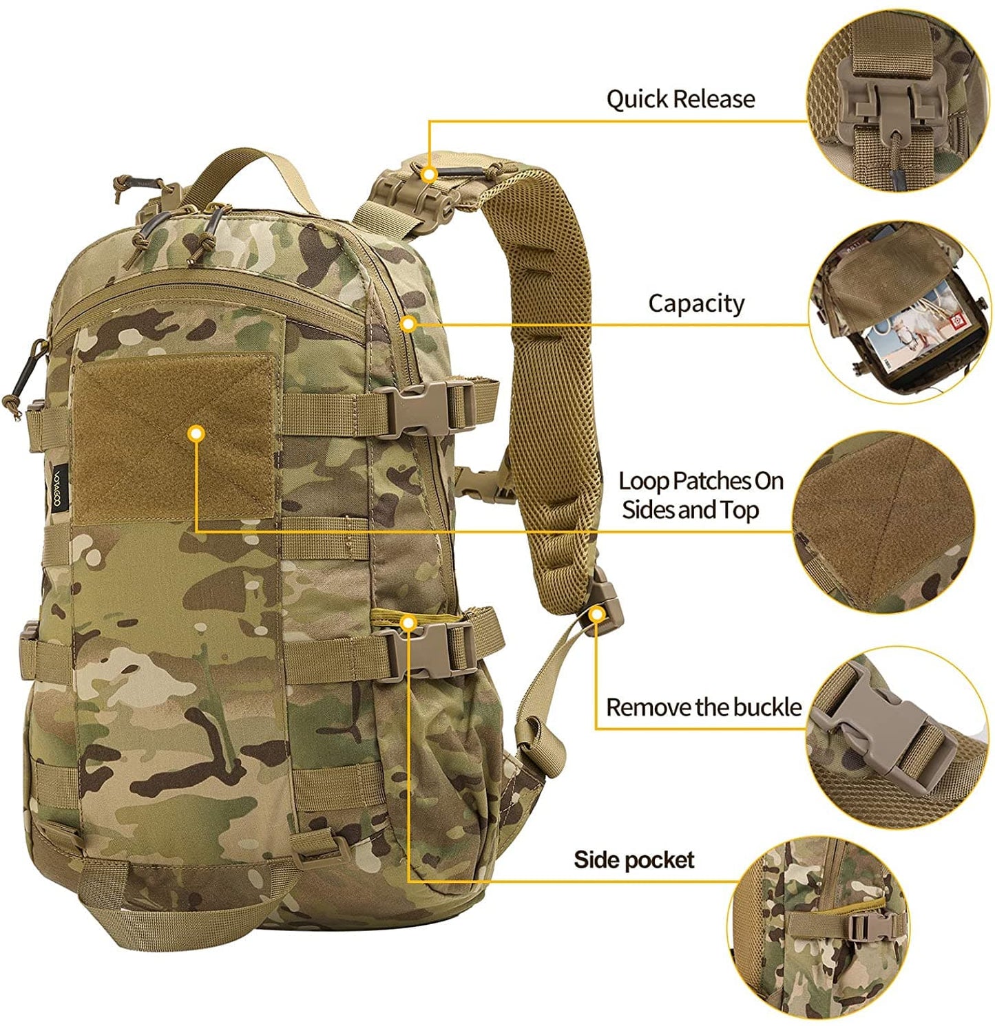 Tactical Military Outdoor Hiking Molle Rucksack Assault Pack-3
