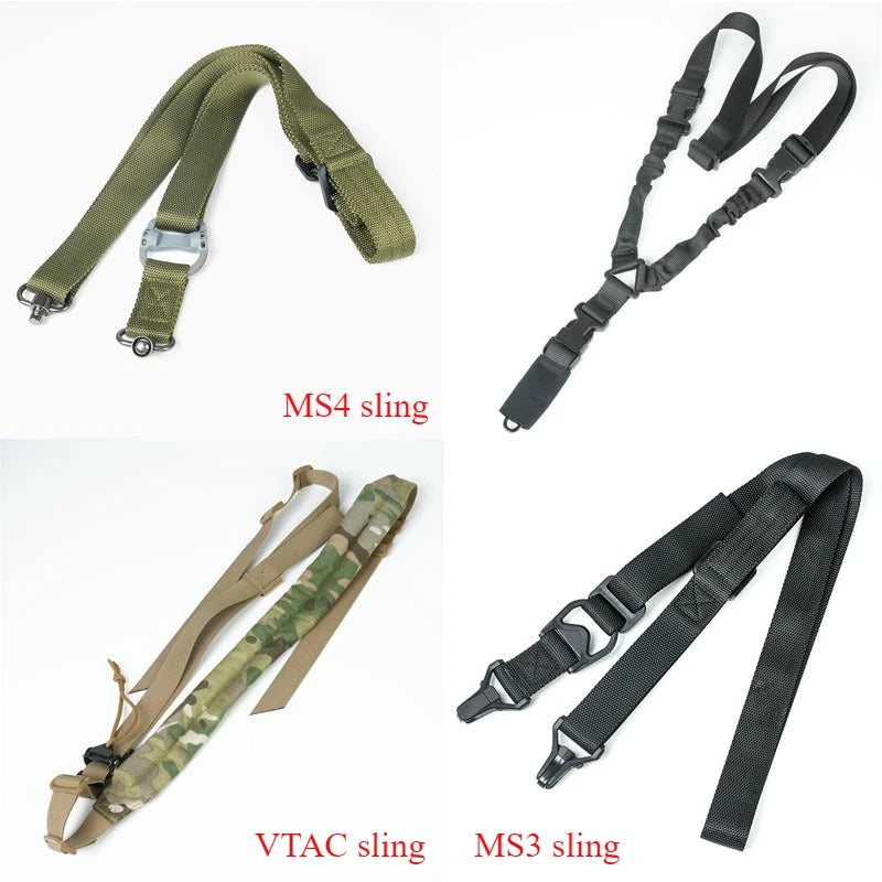 US Warehouse MS4 MS3 MS2 Adjustable  Rifle Sling Tactical Nylon 2 Points Gun Sling Shoulder Strap  Airsoft Hunting Accessories