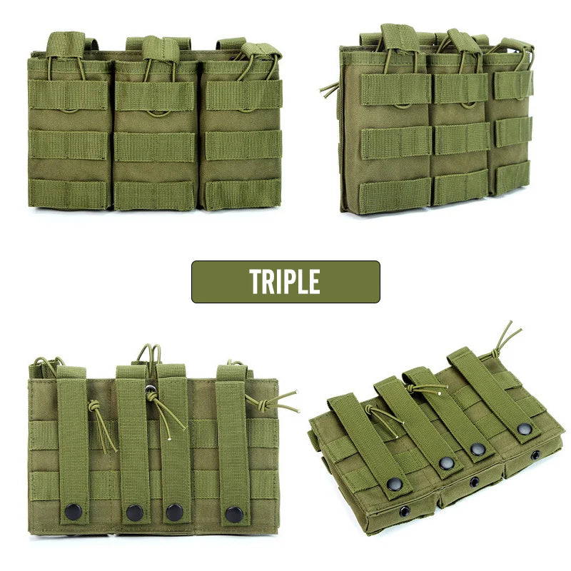 1000D Tactical Magazine Pouch Double/Triple/Quadruple Mag Pouch Airsoft Ak 7.62/5.56mm M4 Ar Rifle Hunting Accessories