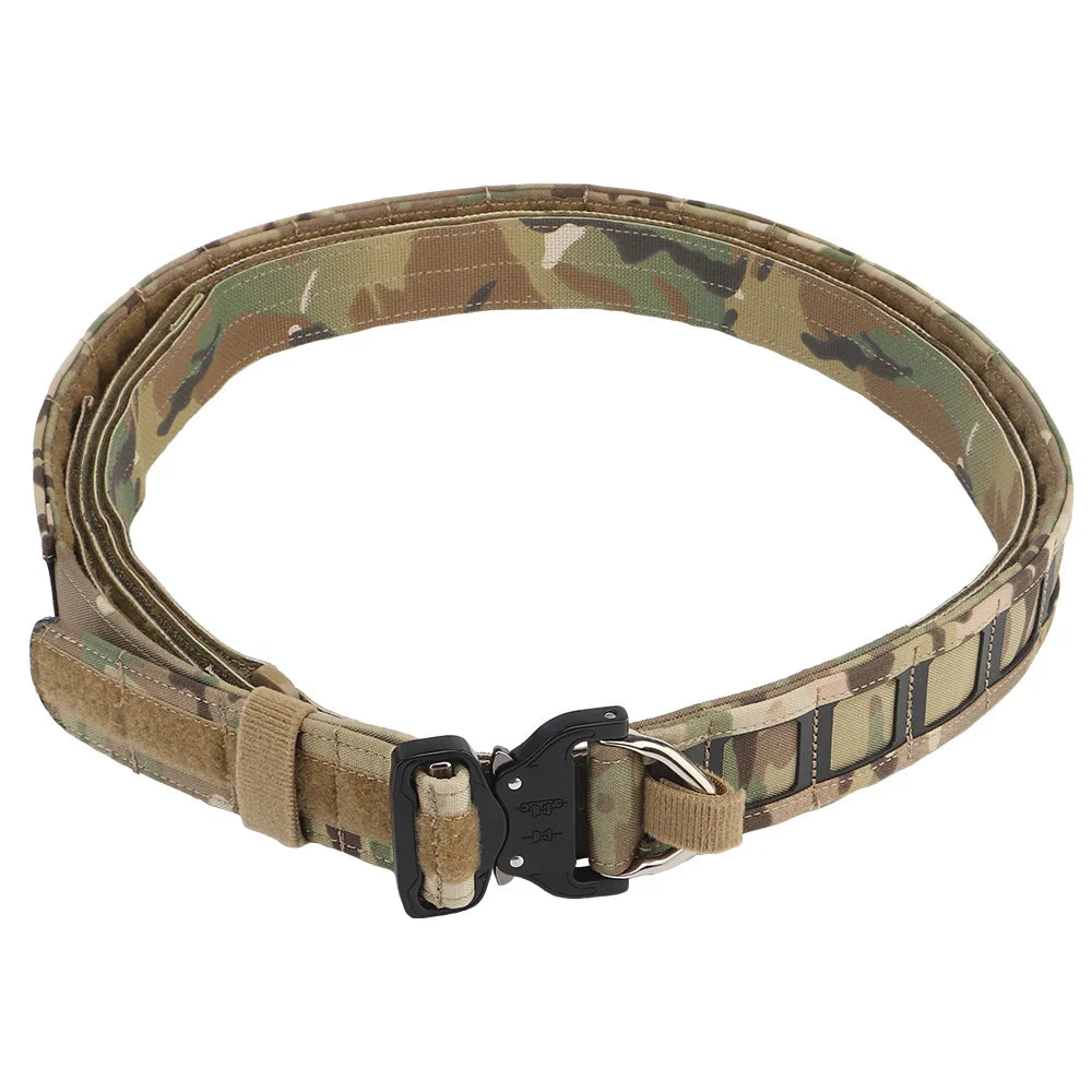 Tactical 3 Layer 1.5inch Combat Belt Quick Release Metal Buckle MOLLE Mens Belts Camo Airsoft Shooting Hunting Gear Accessories
