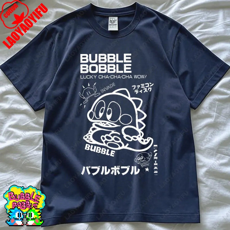 Bubble Bobble Game Graphic T Shirts Gaming Meme Gamer Funny Retro Cult Movie Music Tops Cool Gift Men Woman Cotton Tees T-Shirt
