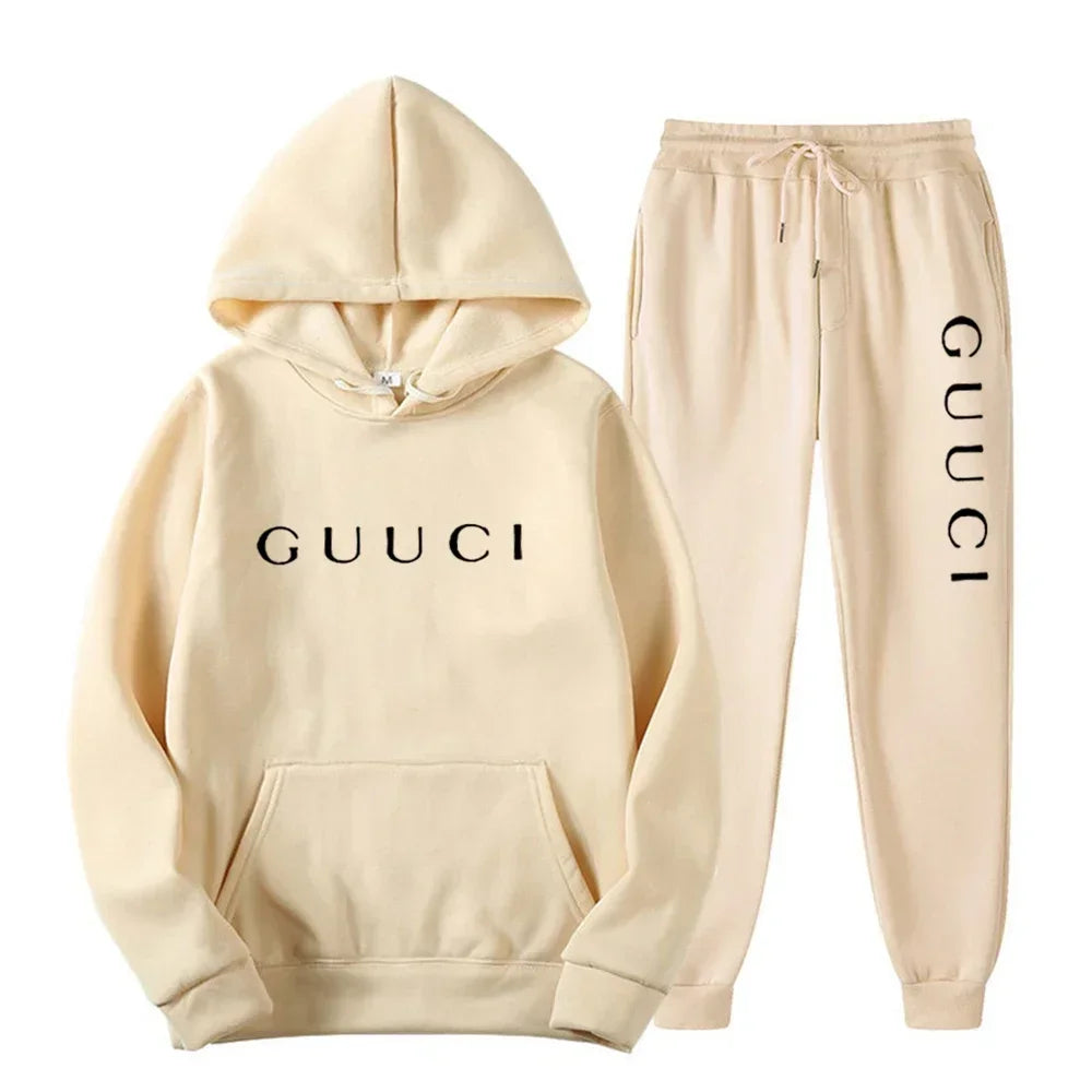 Fashion men's casual sports set Spring and Autumn 2025 new casual men's and women's hoodie + jogging pants two-piece set