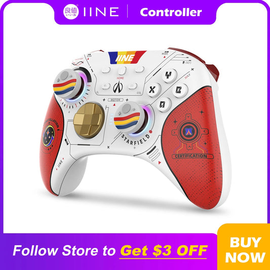 Star-Field PC Controller Hall Effect Joystick & NFC Amiibo with 2.4Ghz Bluetooth Receiver for Pc/Laptop/Switch/Steam/Ipad