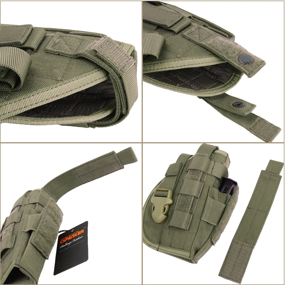 Tactical Molle Pistol Holster Right Hand Gun Holster Magzine Pouch Glock 17/1911 Airsoft Hunting Accessories
