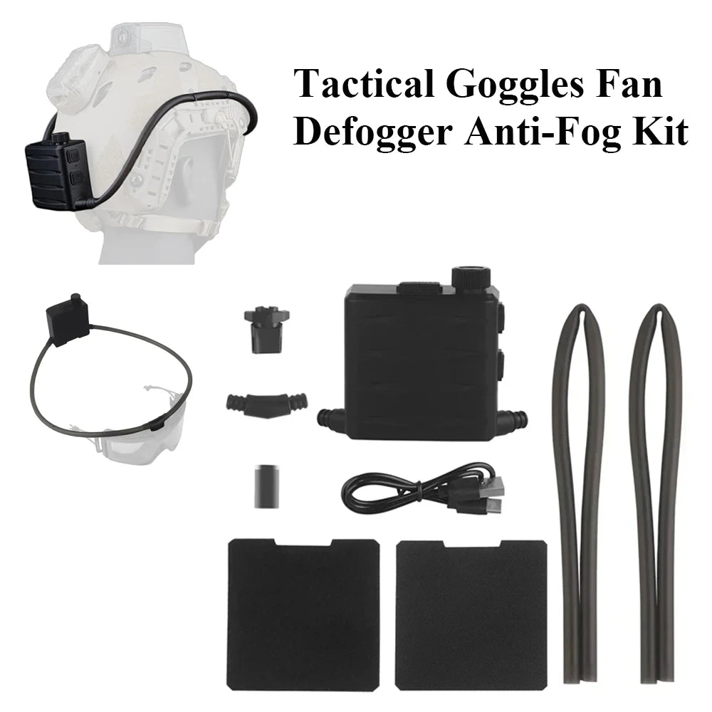 NEW Tactical Goggles Fan Defogger Anti-Fog Kit Eyewear Air Defog for Airsoft Shooting Motocross Skiing Mountaineering Clear Visi