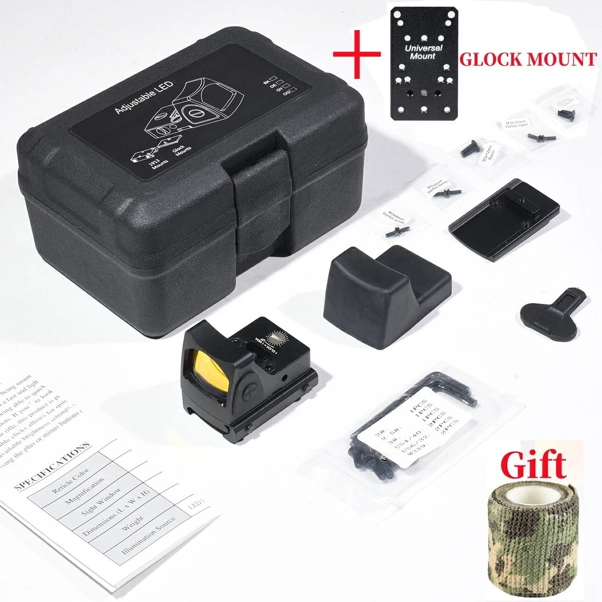 Mini Red Dot Sight Tactical Optic Reflex Collimator Hunting Airsoft Compact Riflescope Equipment Accessory AR15 G19 M4