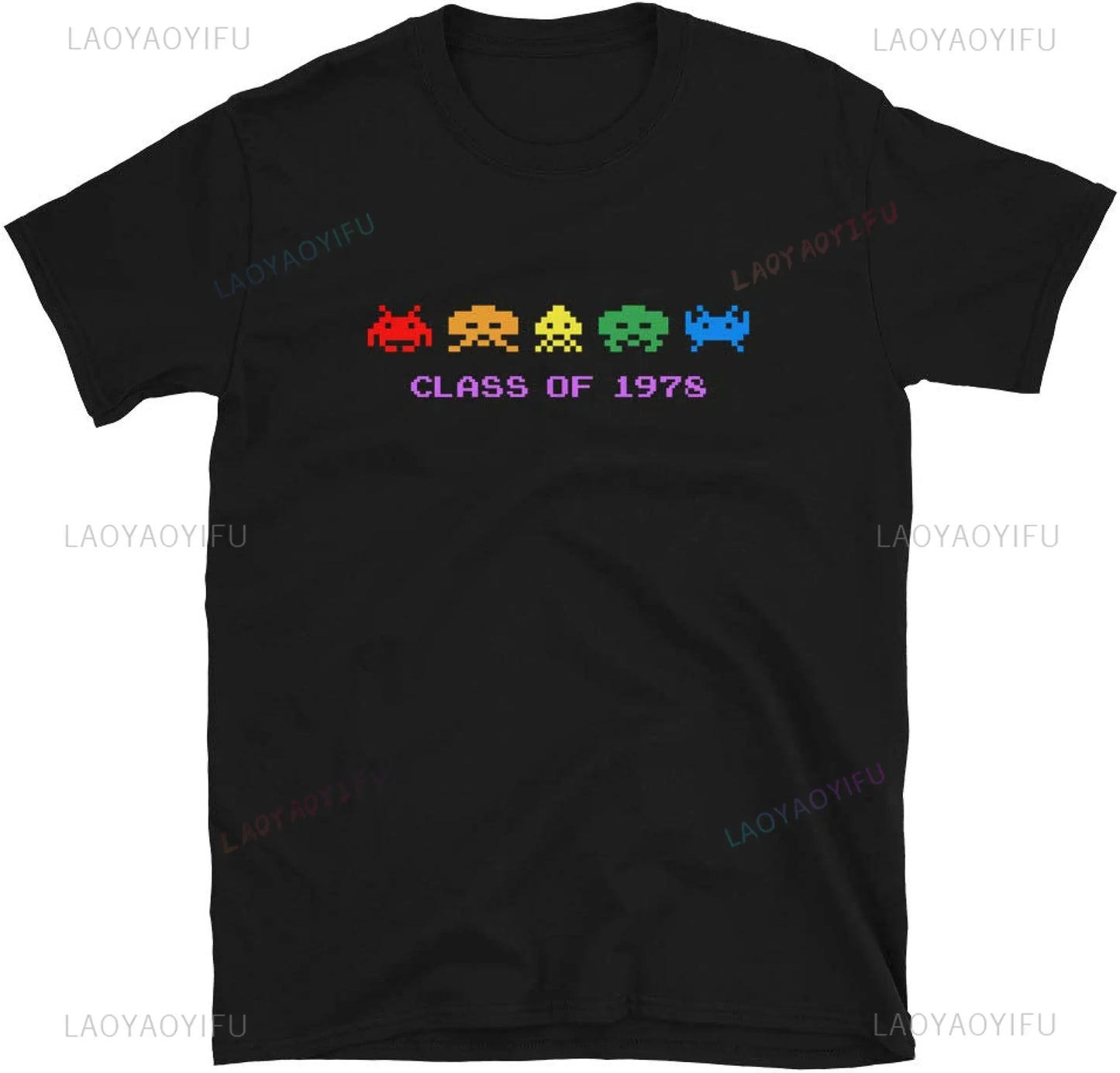 80s 70s Arcade Galaga Video Game Vintage T-srhit Invader Space Gaming Alien Men T Shirt Harajuku Style Retro Casual Fashion Tees