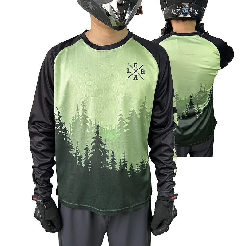 loose riders jersey men's summer mountain bike shirt BMX endurance mountain bike sweatshirt Breathable quick-drying T-shirt