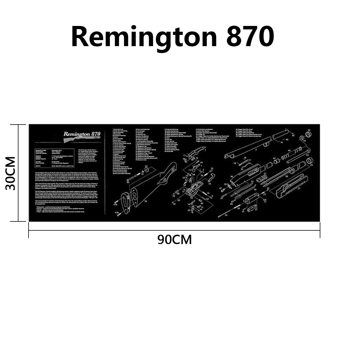 Gun Cleaning Rubber Mat Mouse Pad Parts Diagram For AR15 AK47 Remington 870 K98K MP5 G17 CZ-75 1911 Bere 92 PX4 Walther PPQ