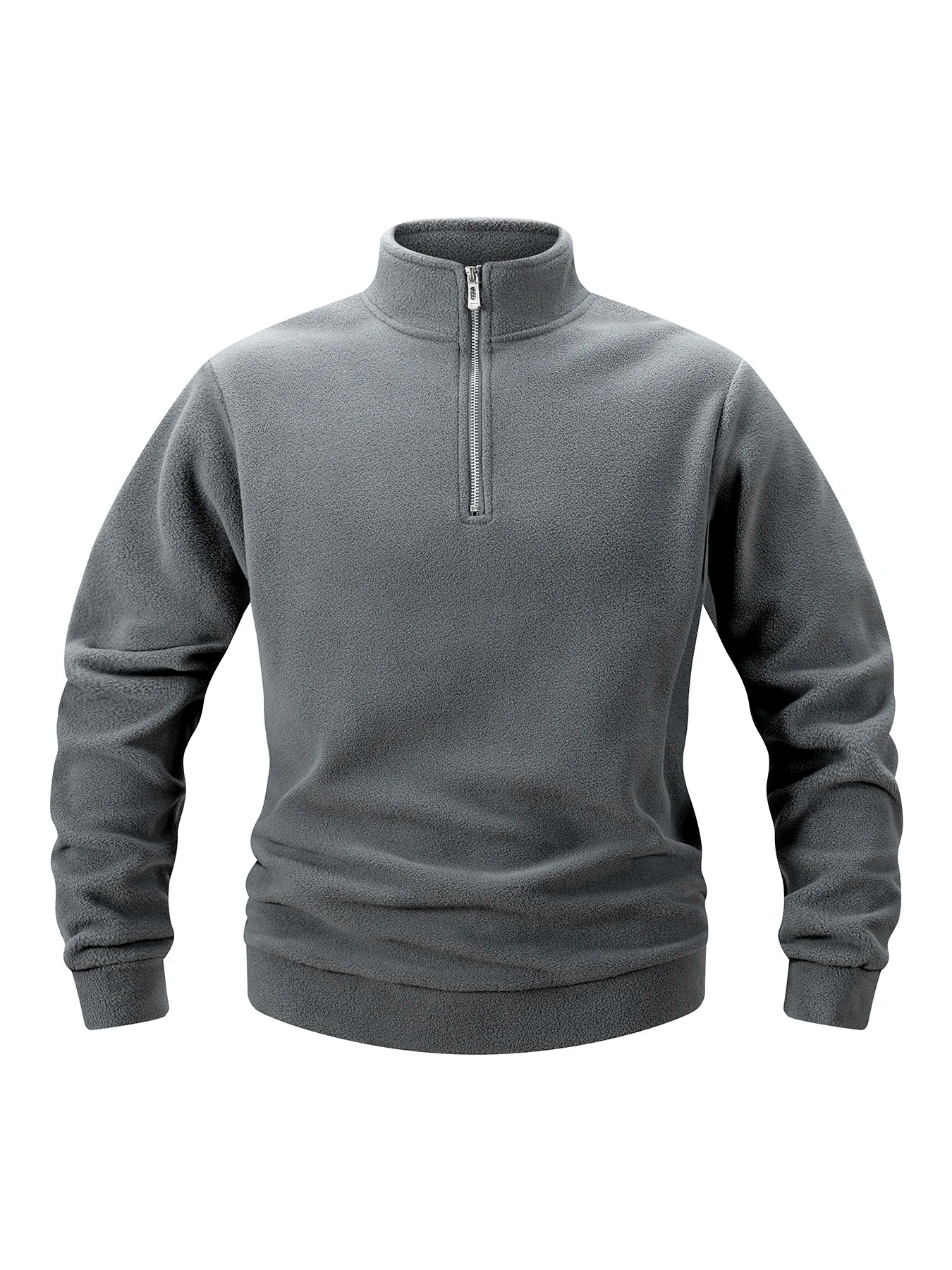 Men's Fleece Half Zipper Pullover Autumn Thicken Warm Sweatshirts Stand Up Collar Loose Casual Long Sleeve Sportswear Clothing