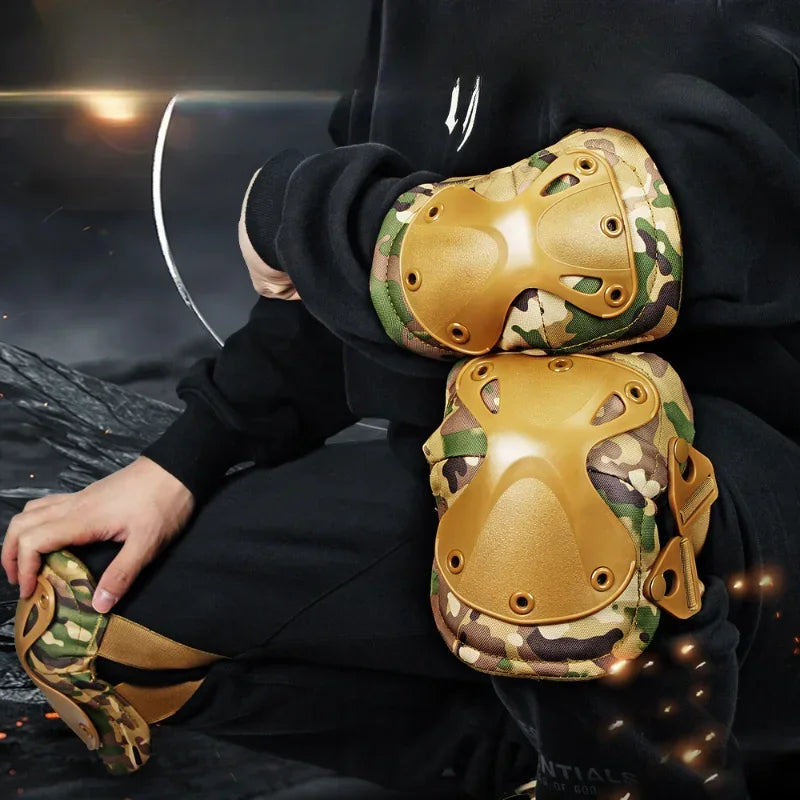 Knee and Elbow Protective Pads for Outdoor Sports (Hunting, Airsoft, Military Tactical) - Safety Gear Support