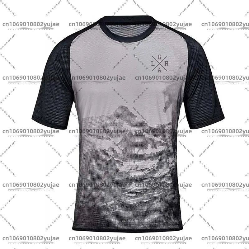 loose riders jersey men's summer mountain bike shirt BMX endurance mountain bike sweatshirt Breathable quick-drying T-shirt