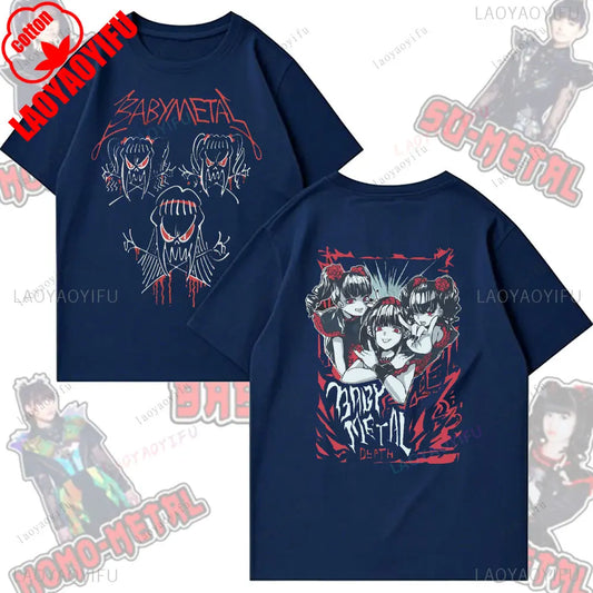 Babymetal Japanese Band T-shirt Men Hip-hop Rock Band Casual Short Sleeve Y2k T-shirt Tops Beautiful Unisex Clothing Y2K Top