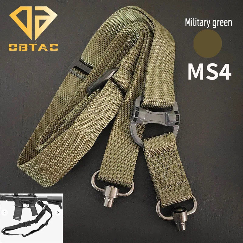 MS2 MS3 MS4 Airsoft Tactical Rifle Sling 2 Point Quick Detach Nylon Adjustable Strap Fit Outdoor Shooting Hunting Accessories