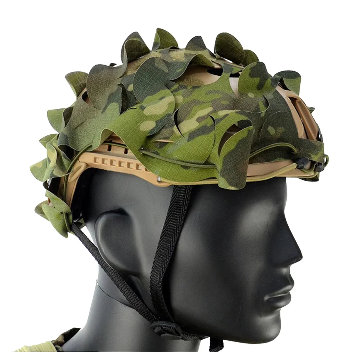 Tactical FAST Helmet Cover 3D Camouflage Helmet Cloth Laser Leaf Shape Cut Hunting Paintball Airsoft Helmets Accessories
