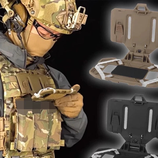 Tactical vest MOLLE folding navigation board CS military Airsoft Gear Molle tablet phone holder hunting chest bag map bag