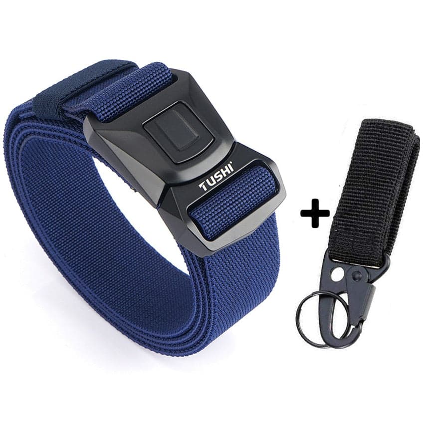 Zinc Alloy Pluggable Buckle Elastic Mens Belts-12