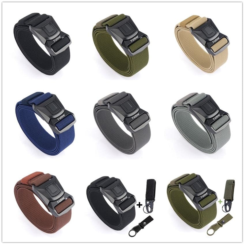 Zinc Alloy Pluggable Buckle Elastic Mens Belts-1