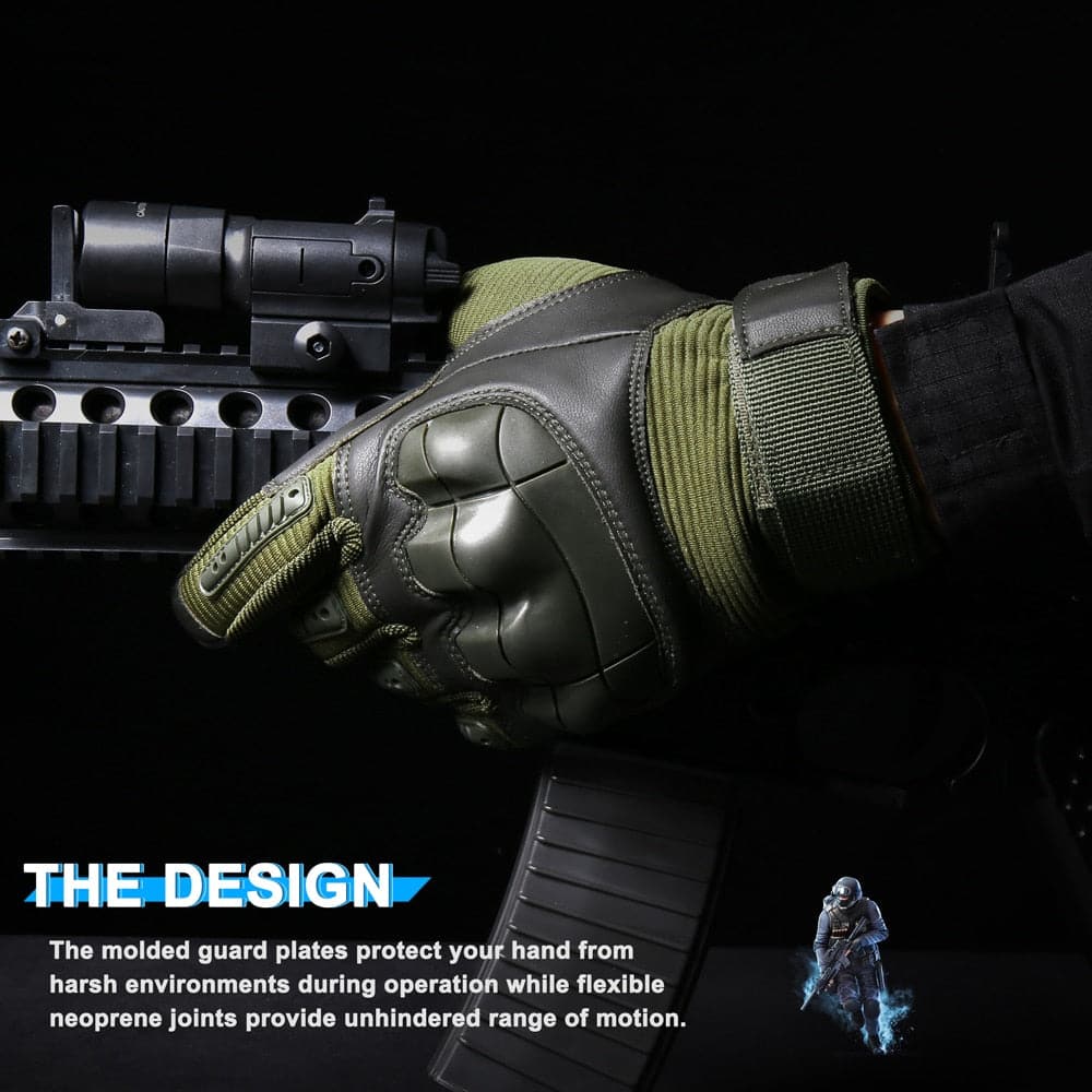 Tactical Military Rubber Hard Knuckle Outdoor Gloves - LY-2
