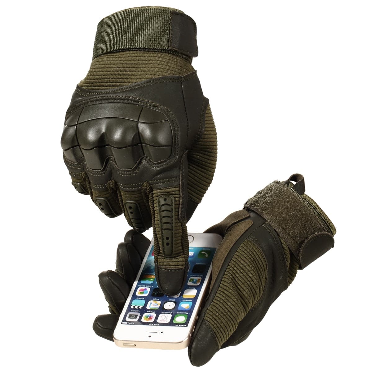 Tactical Military Rubber Hard Knuckle Outdoor Gloves - LY-1
