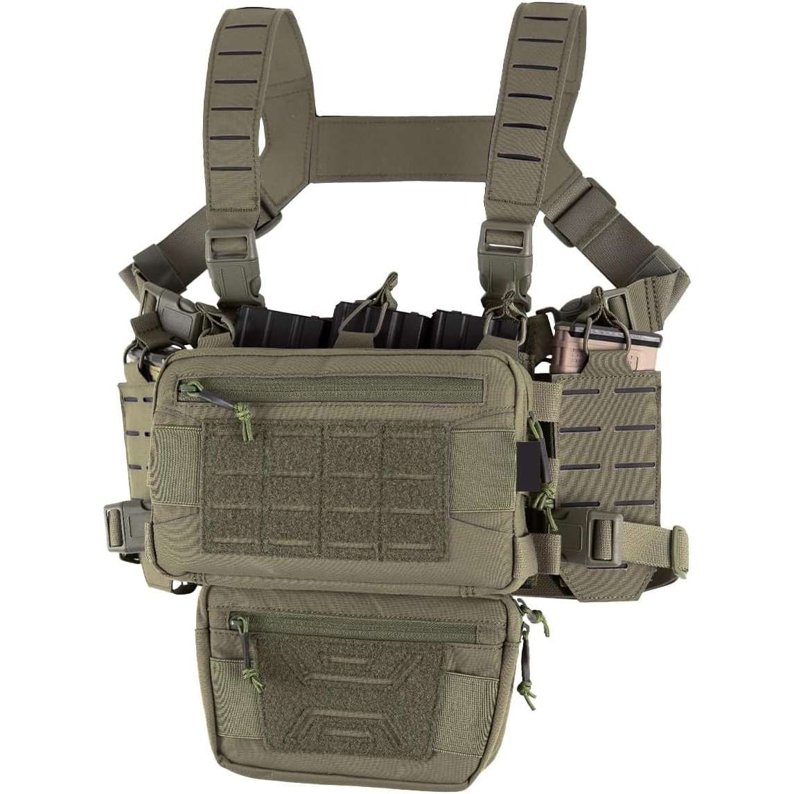 Votagoo Tactical Chest Rig,Molle Modular Micro Fight Chest Rigs Adjustable&Detachable with 5.56/7.62 Magazine Pouch-8