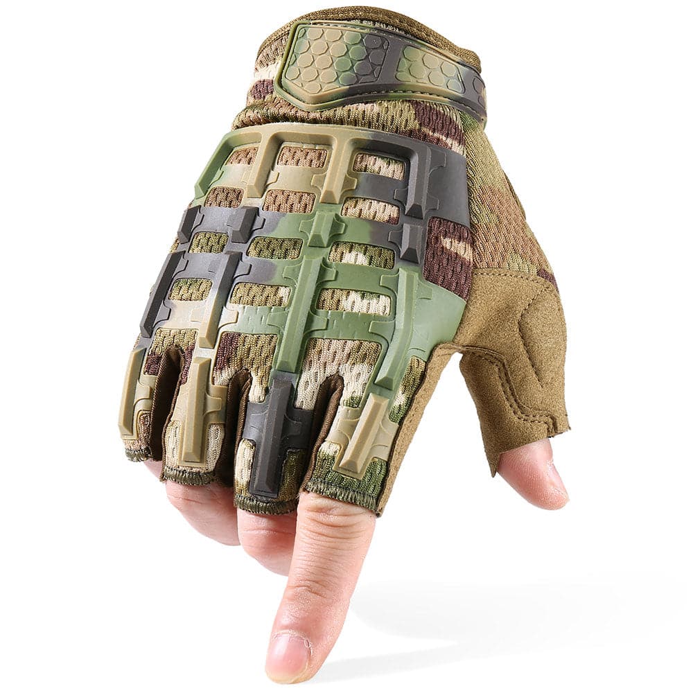 Paintball Airsoft Shooting Combat Protective Fingerless Glove-10