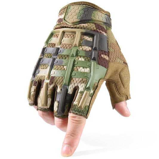 Paintball Airsoft Shooting Combat Protective Fingerless Glove-10