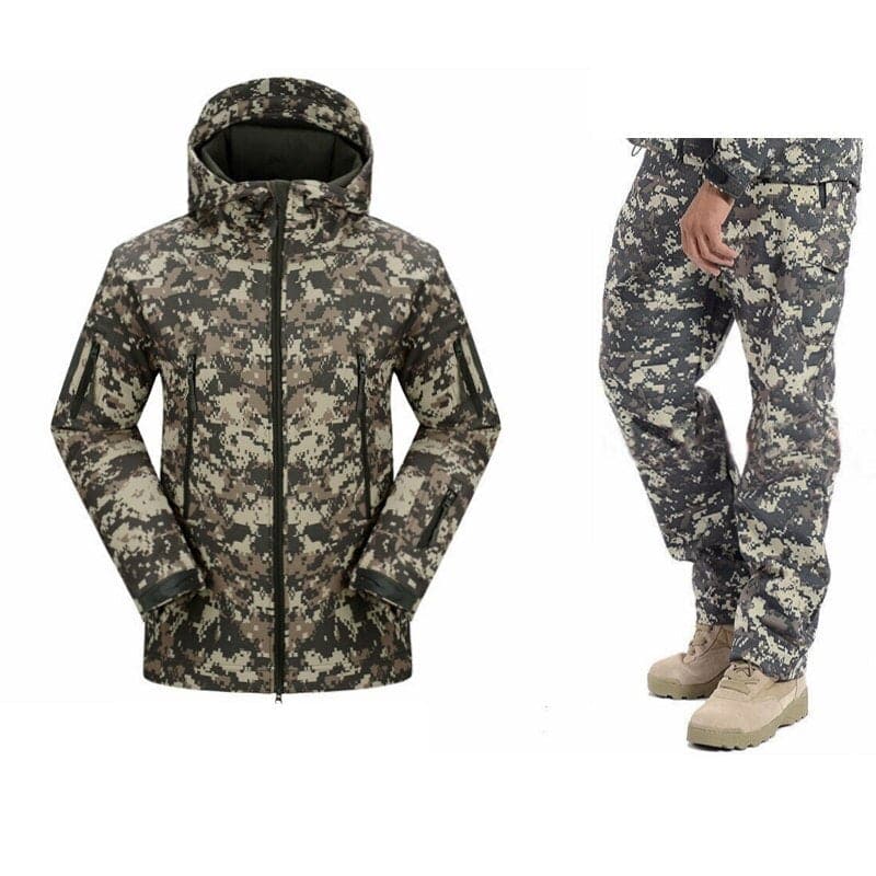 Hiking Fishing Python Softshell Fleece Lined Tactical Suit-6