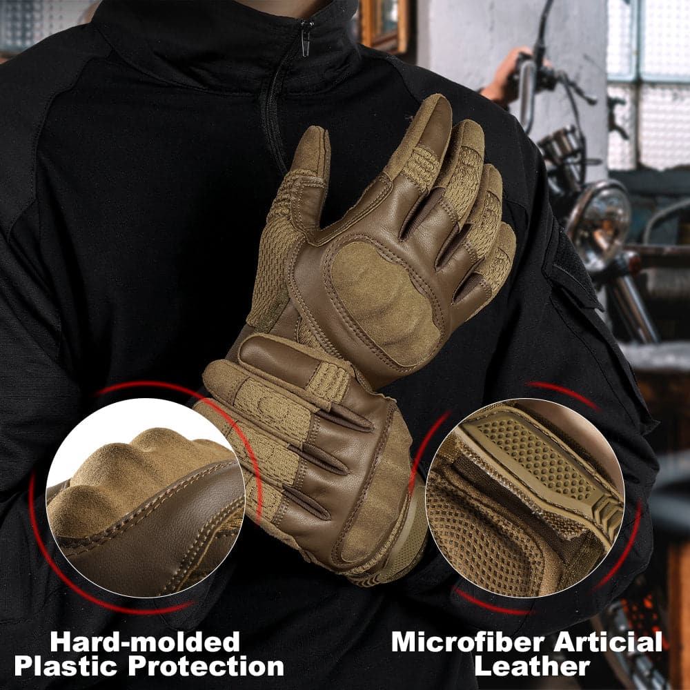 Combat Outdoor Climbing Glove Protective Gear PU Leather-2