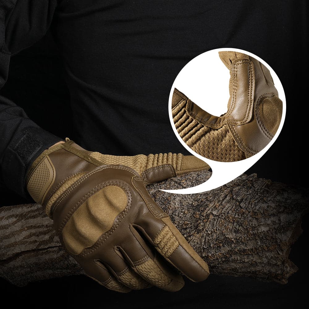 Combat Outdoor Climbing Glove Protective Gear PU Leather-3