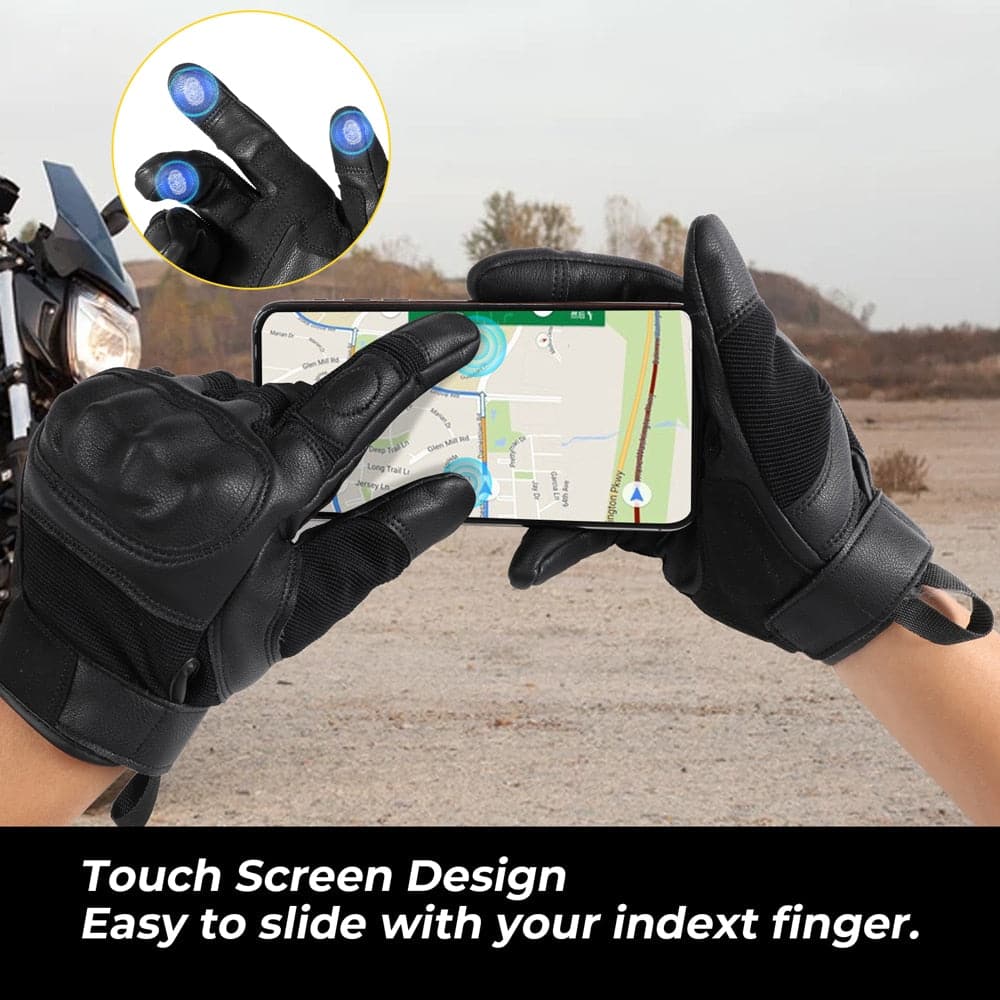 Tactical Outdoor Fitness Gear PU Leather Full Finger Glove-1