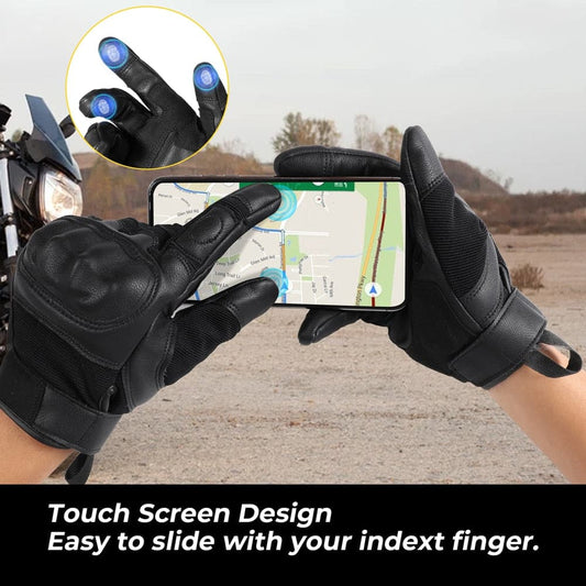 Tactical Outdoor Fitness Gear PU Leather Full Finger Glove-1