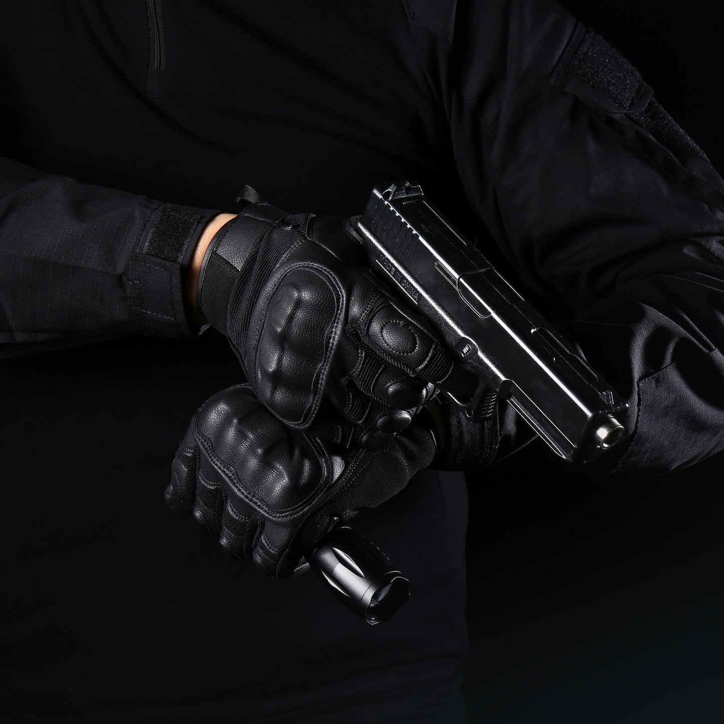Tactical Outdoor Fitness Gear PU Leather Full Finger Glove-3