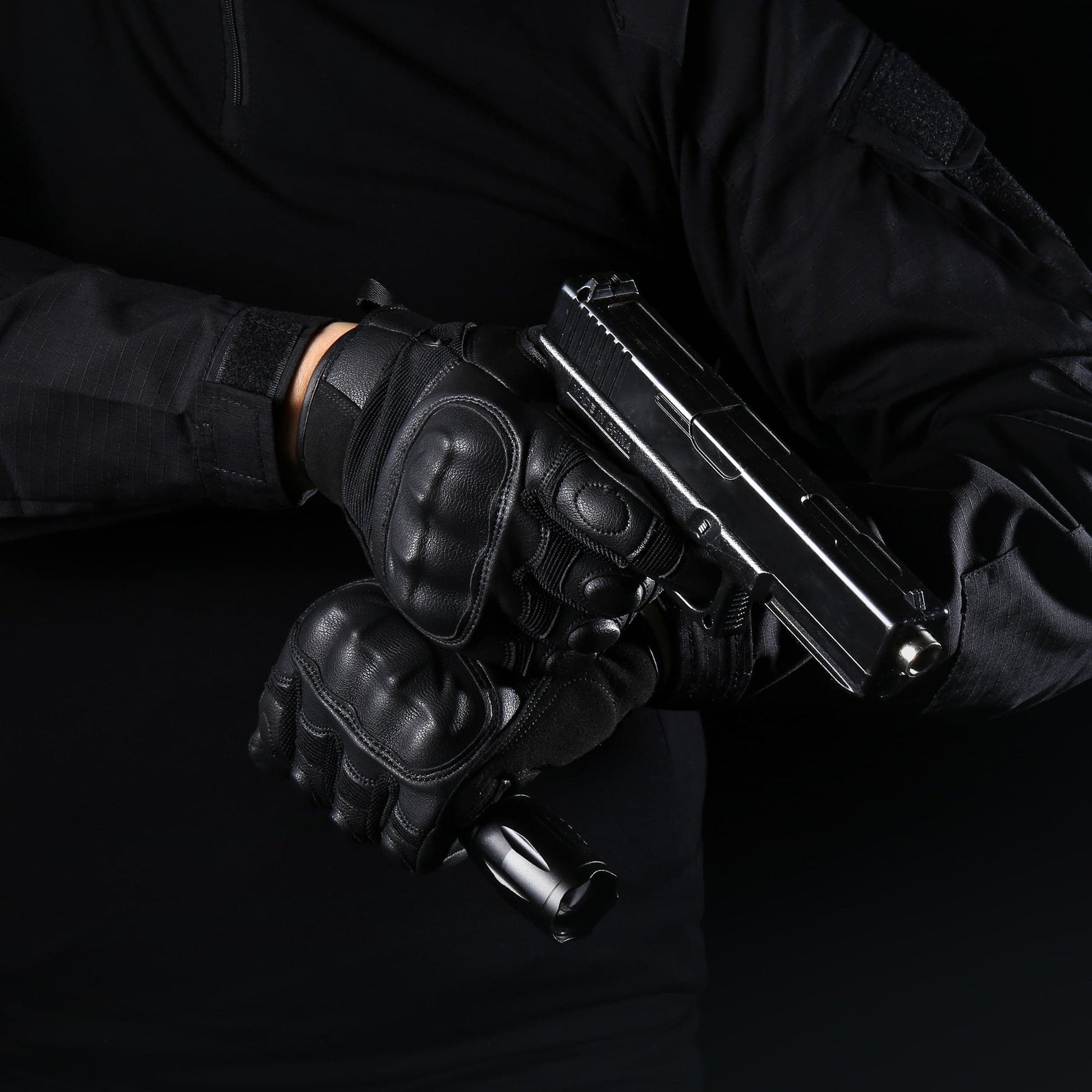 Tactical Outdoor Fitness Gear PU Leather Full Finger Glove-3