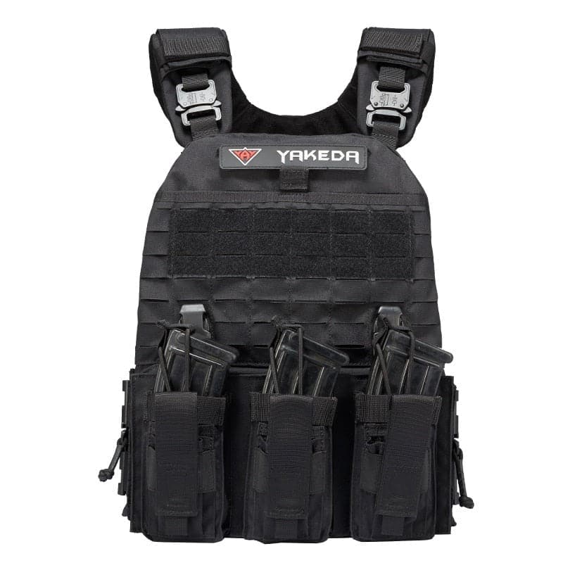 military tactical plate carrier vest with cummerbund pouches-0