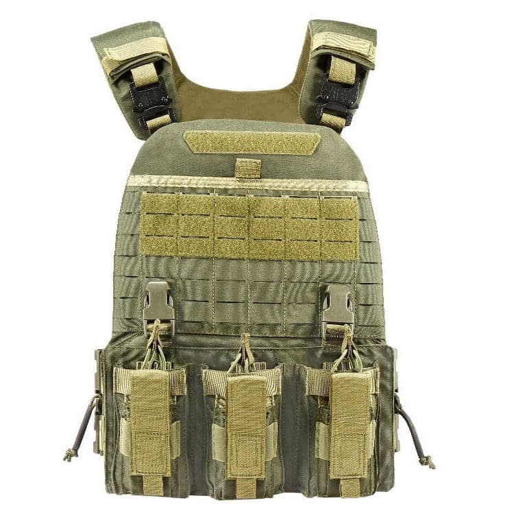 military tactical plate carrier vest with cummerbund pouches-7