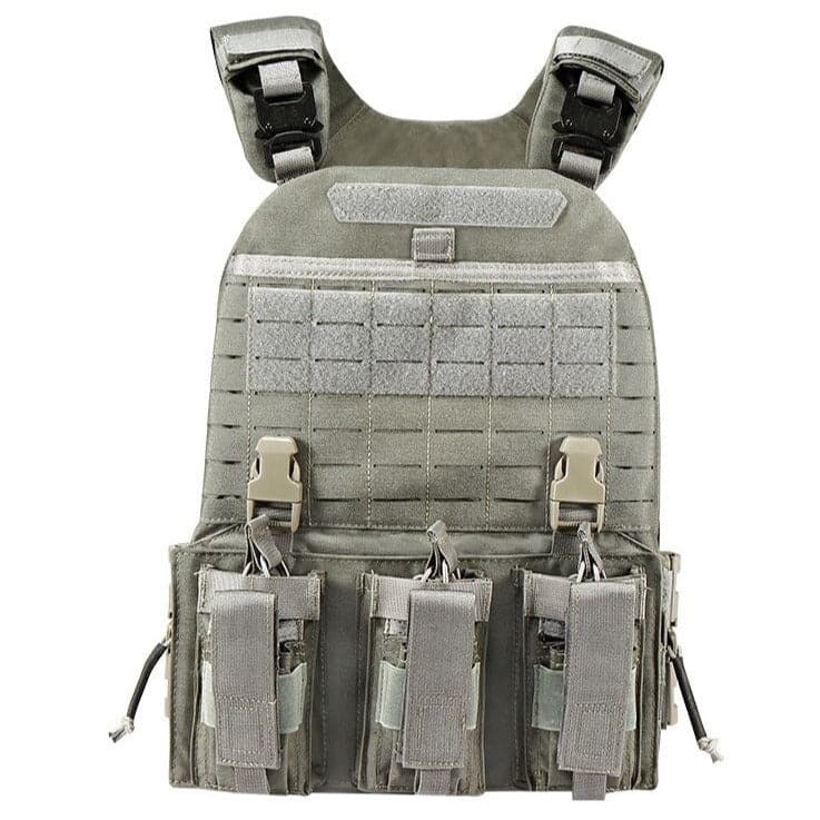 military tactical plate carrier vest with cummerbund pouches-6