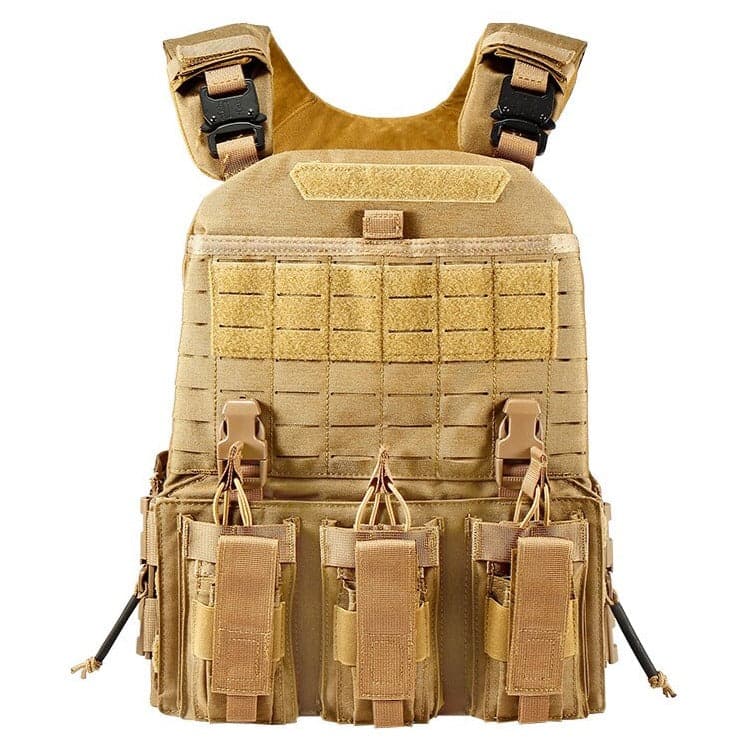 military tactical plate carrier vest with cummerbund pouches-8
