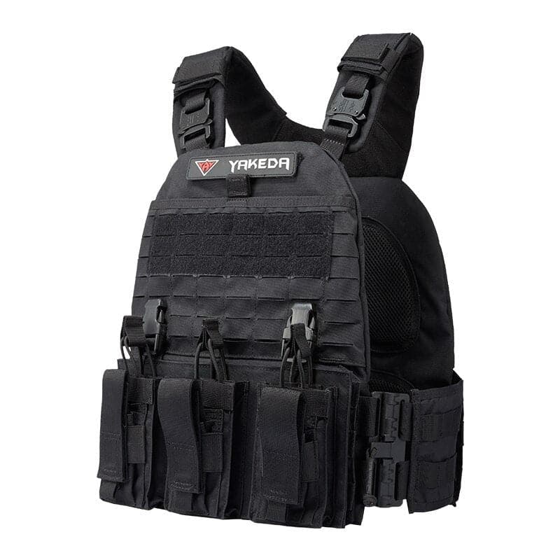 military tactical plate carrier vest with cummerbund pouches-2