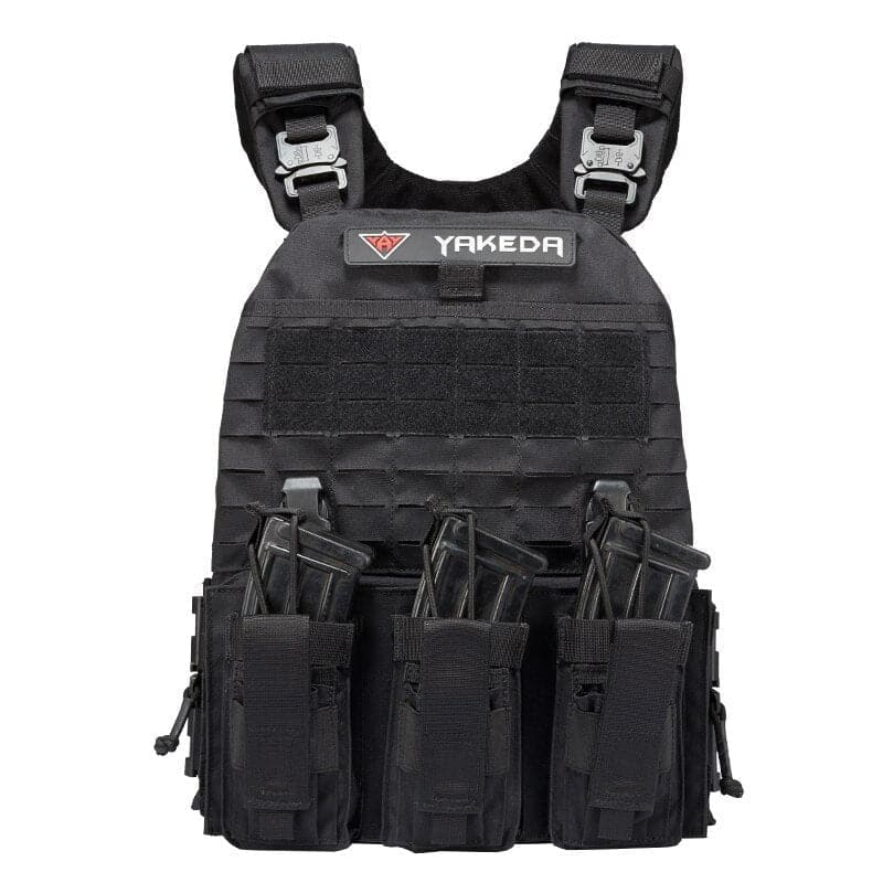 military tactical plate carrier vest with cummerbund pouches-5